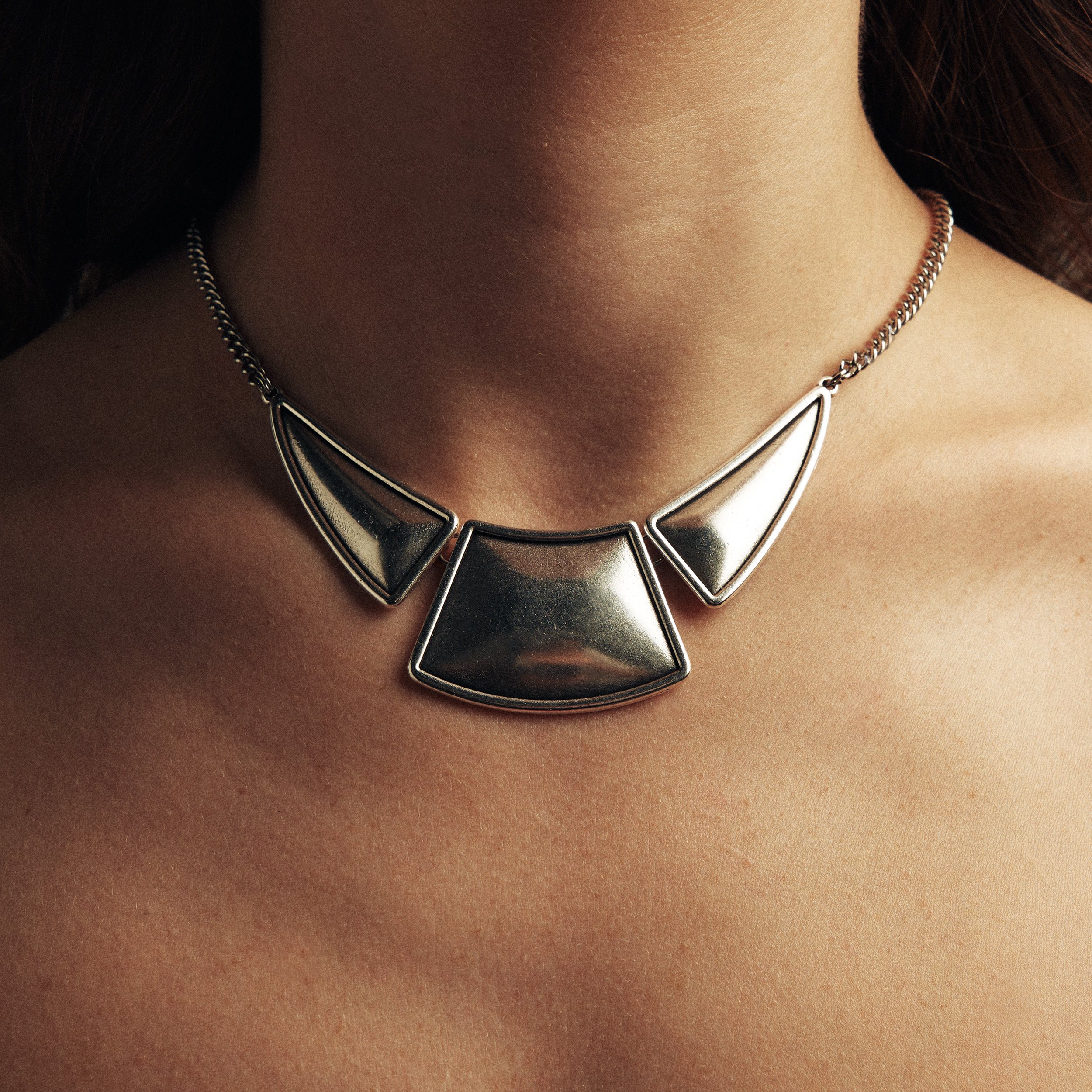 Silver Geometric Necklace - Image 2