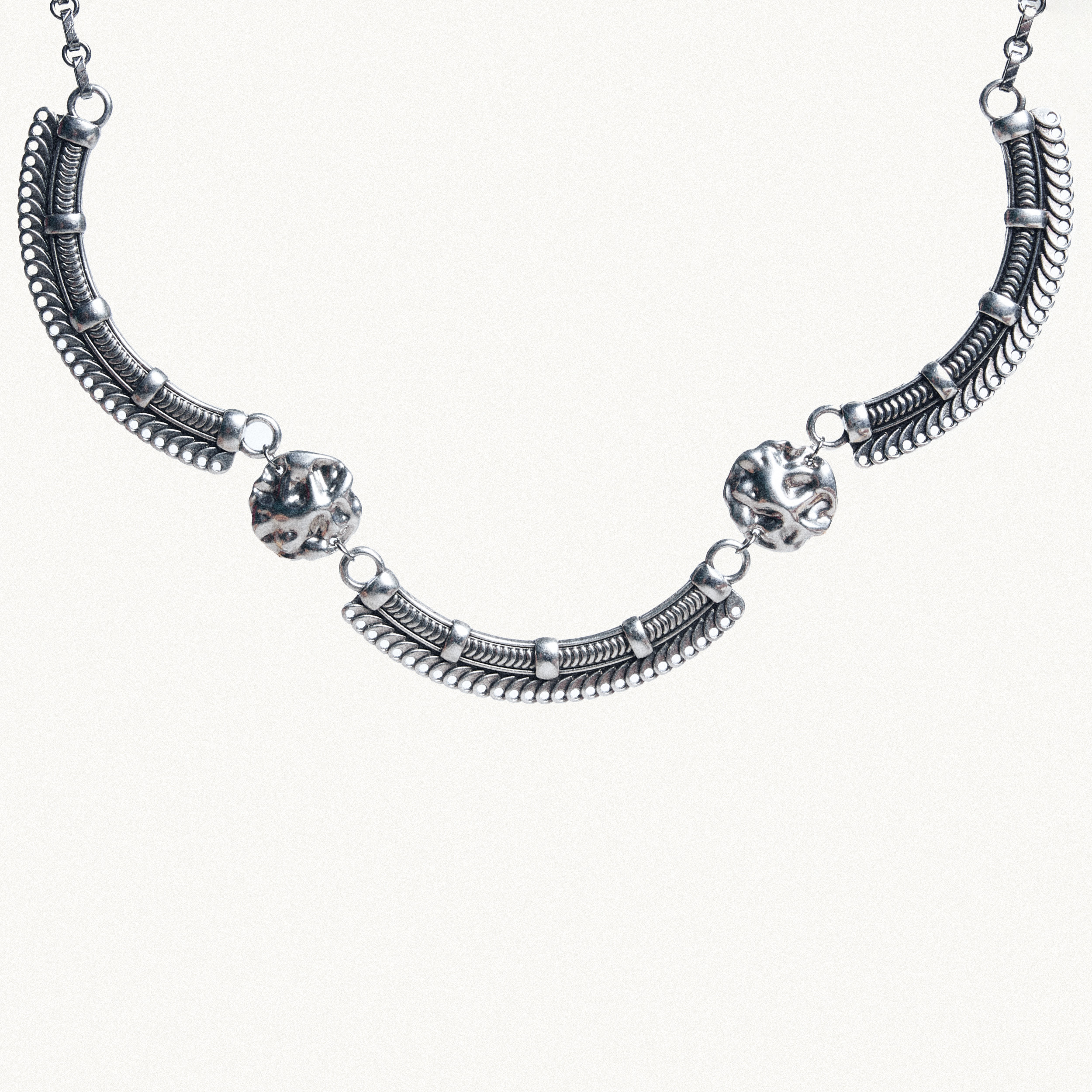 3 Graved Bars Silver Necklace