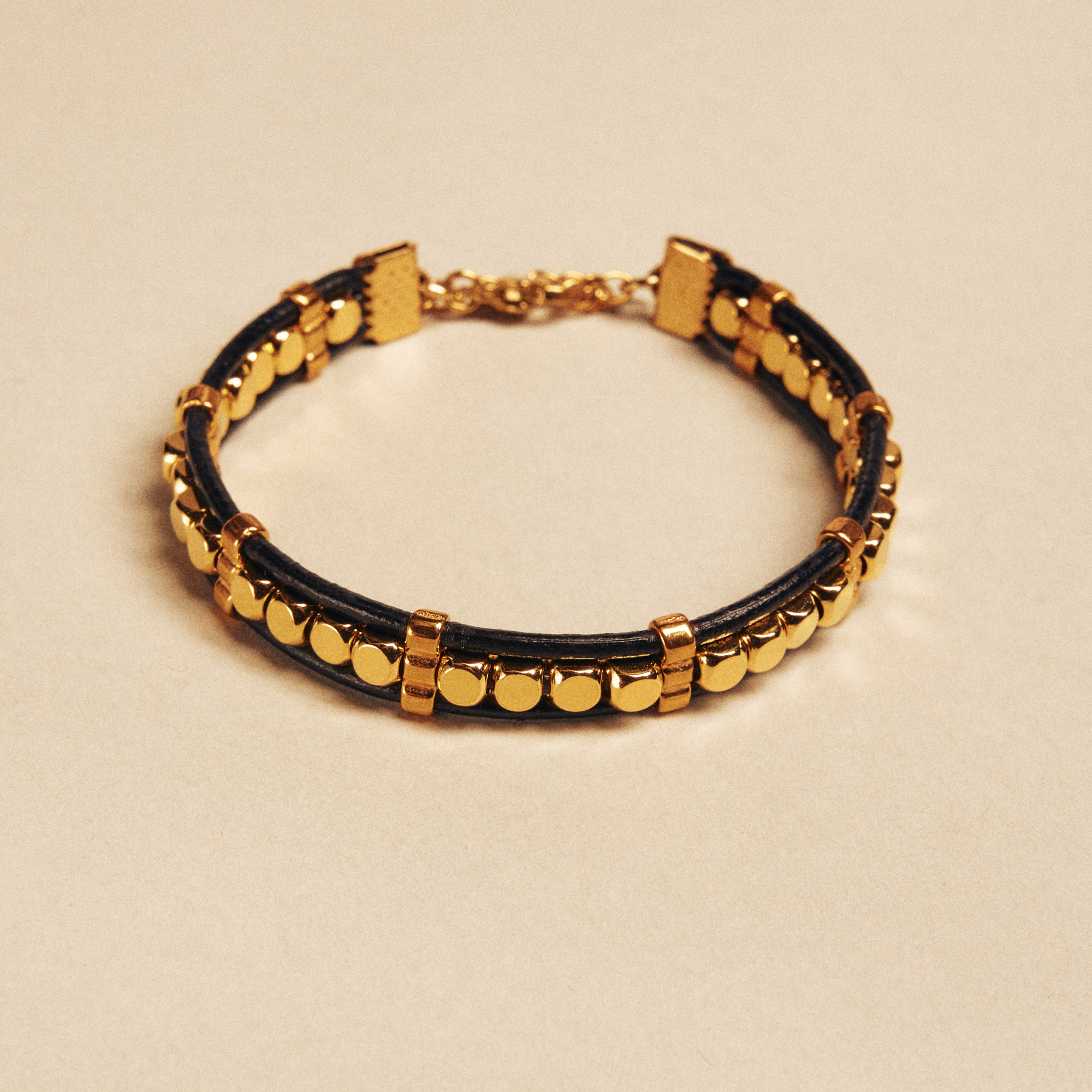 Bracelet with Gold Tubes