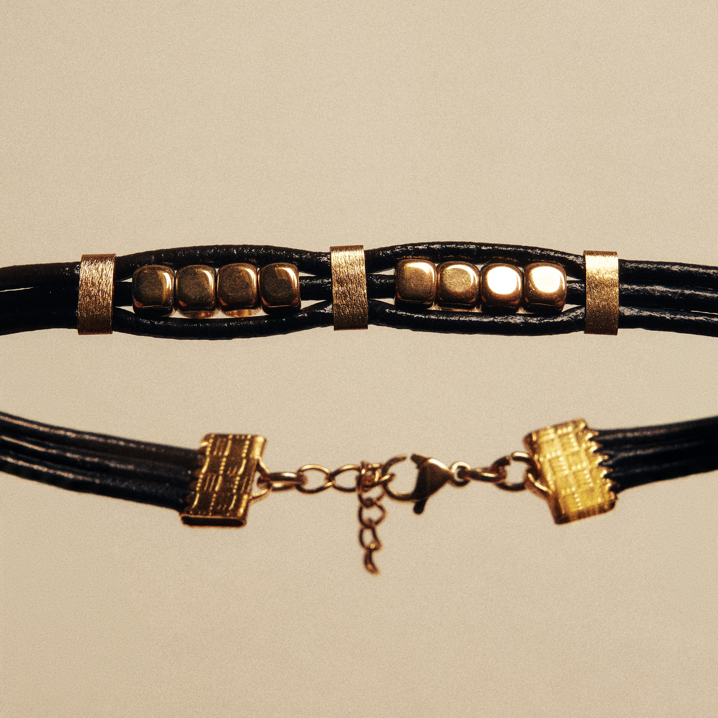 Leather Bracelet with Hematites - Image 2