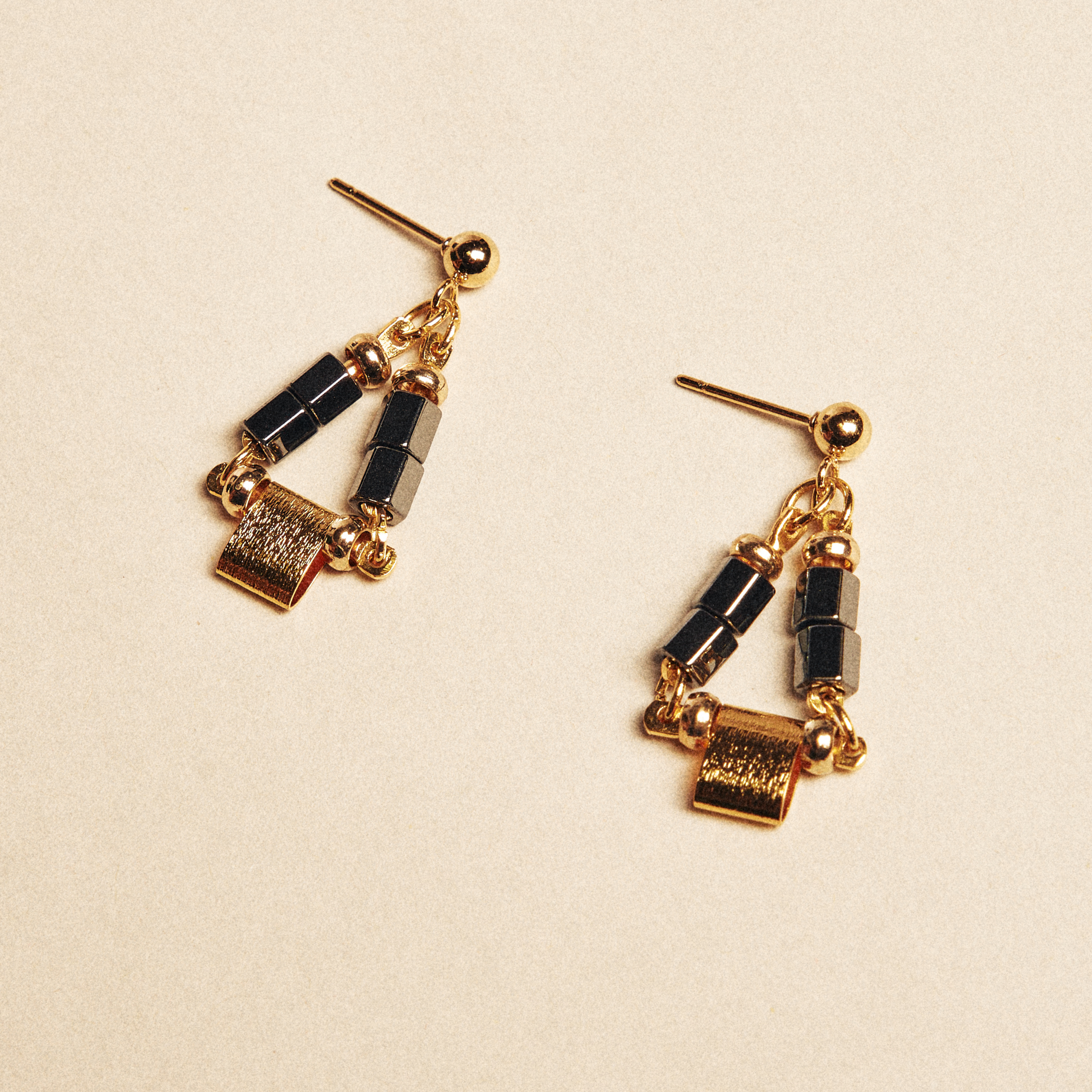 Handmade Earrings with Hematites - Image 2