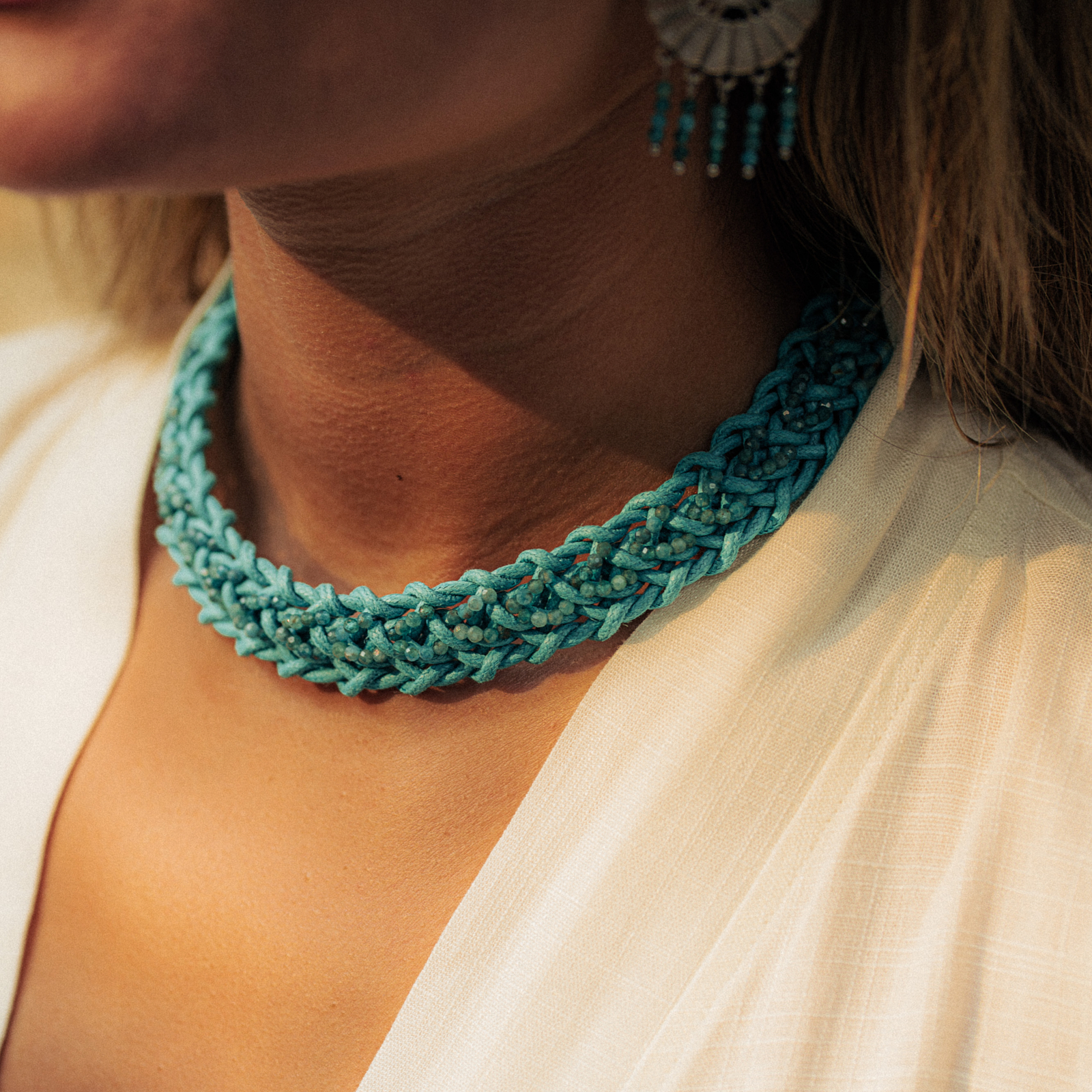 Necklace with Cord & Apatite