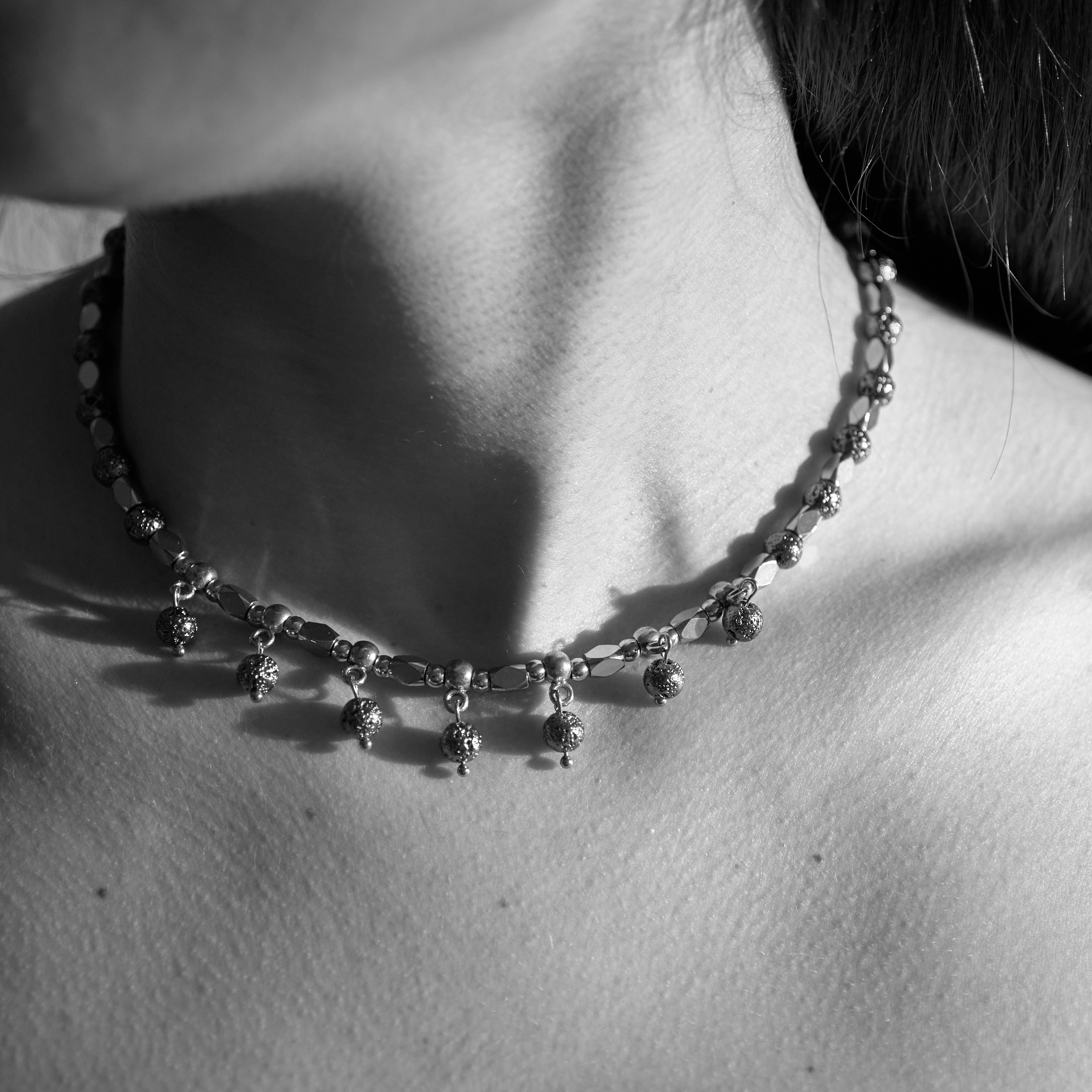Silver Necklace with Lava Stones - Image 2