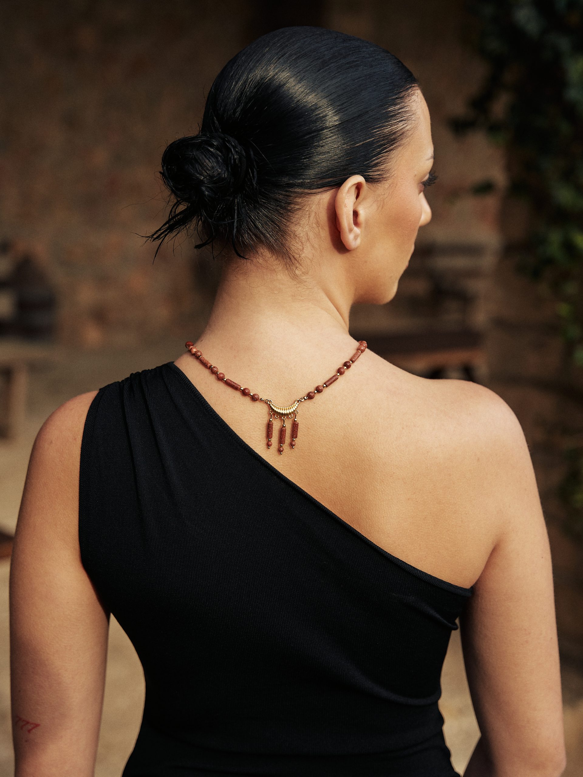 Necklace with Gold Sand Natural Stones - Image 5