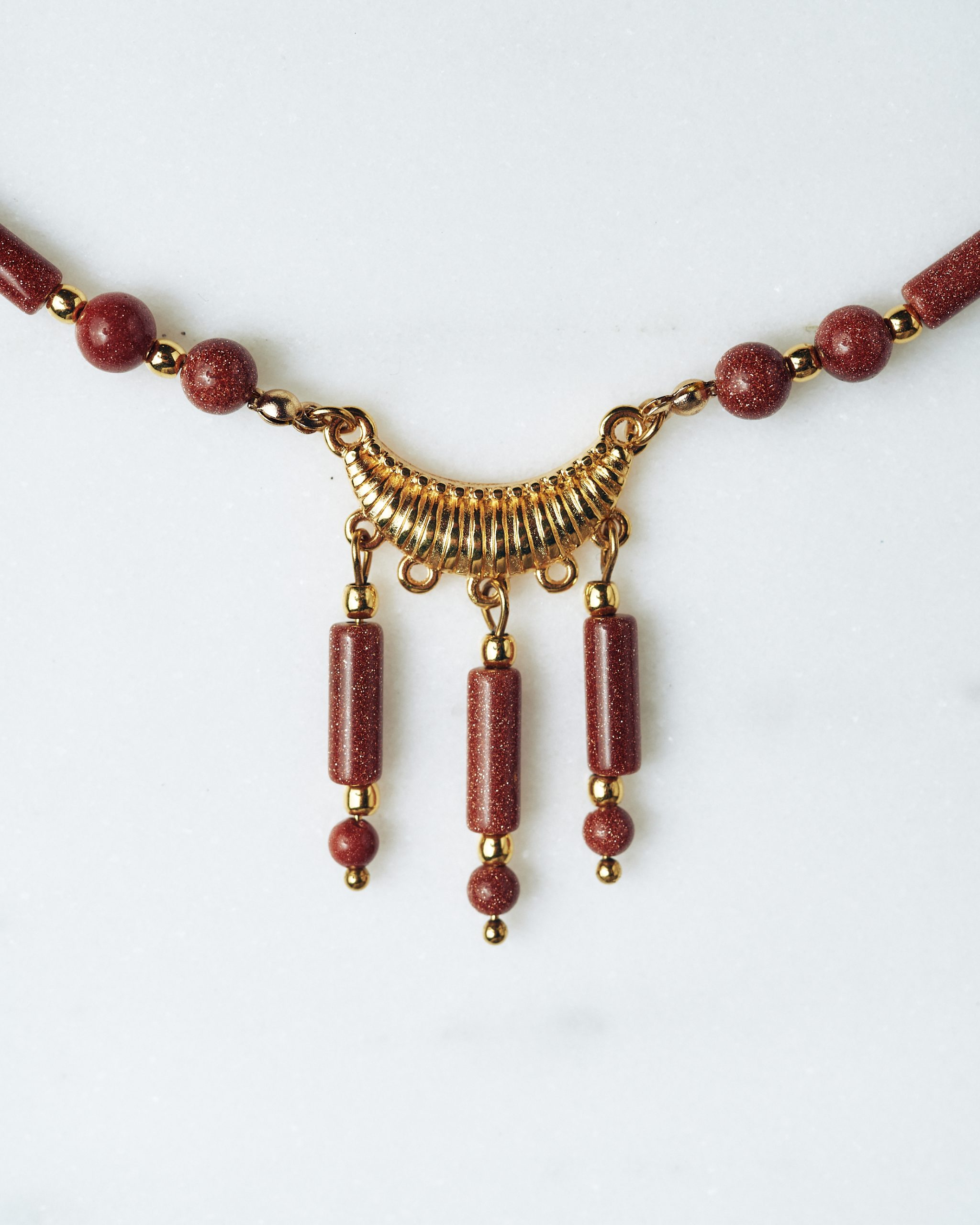 Necklace with Gold Sand Natural Stones - Image 2