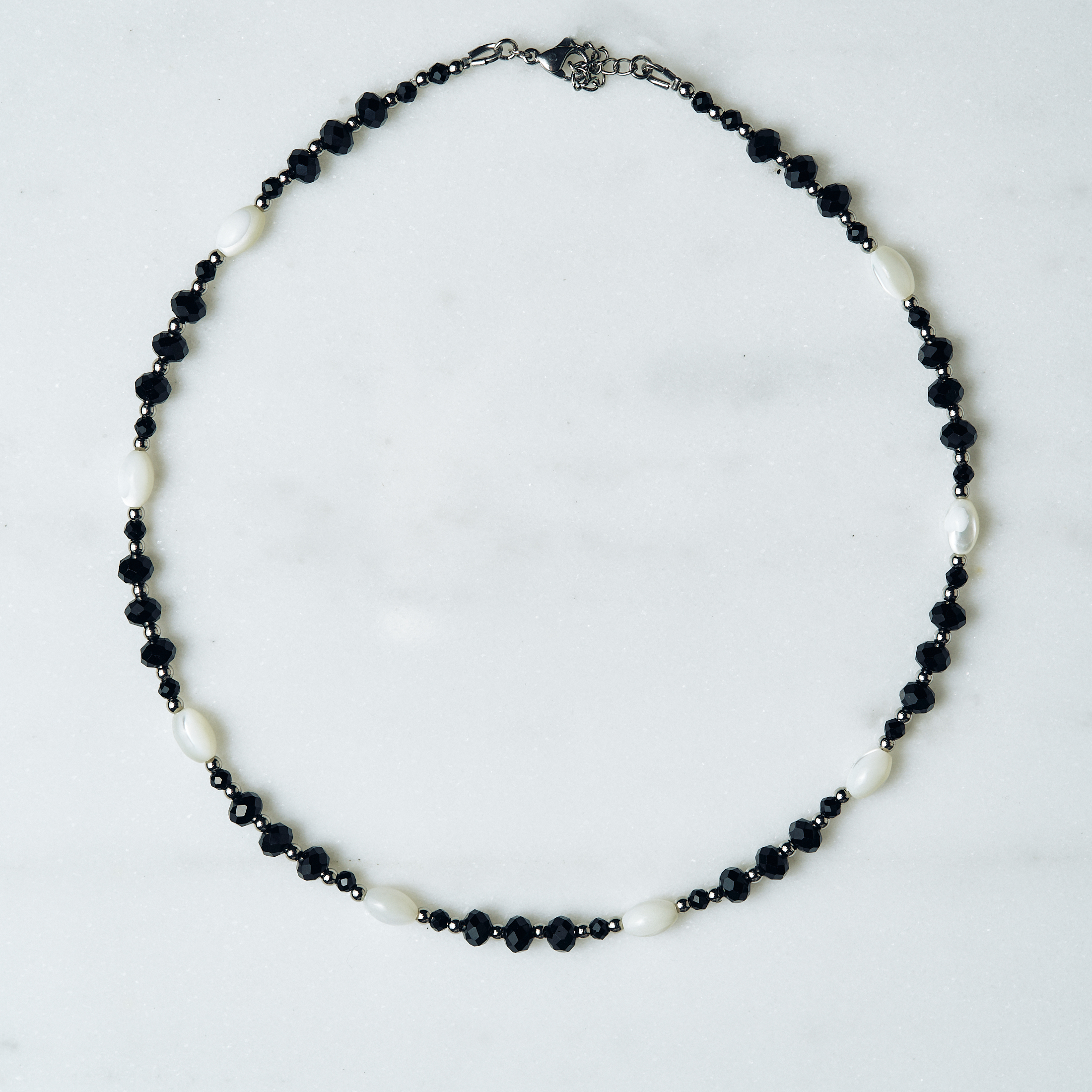 Necklace with Mother of Pearl and Aquamarine