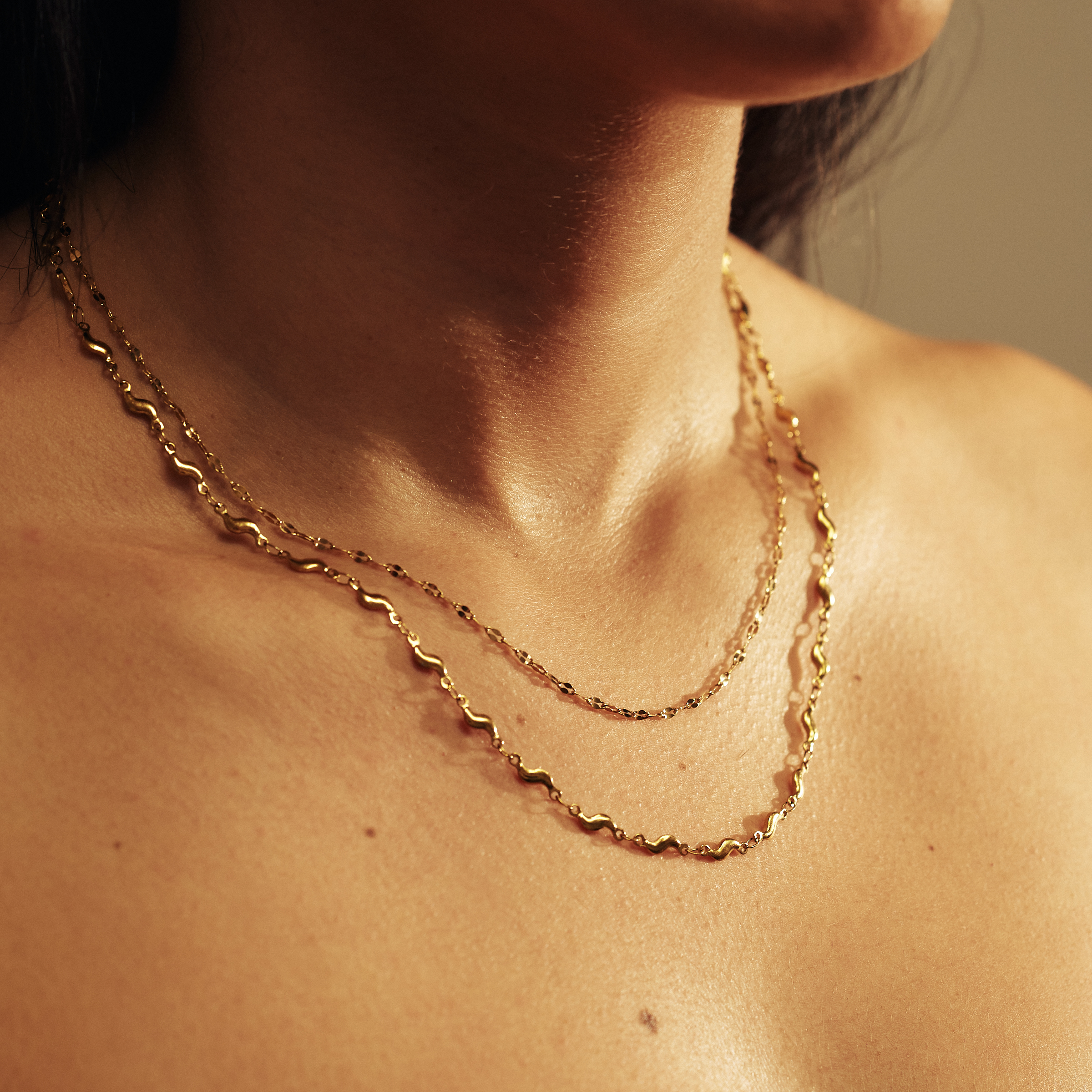 Gold Necklace with Chains