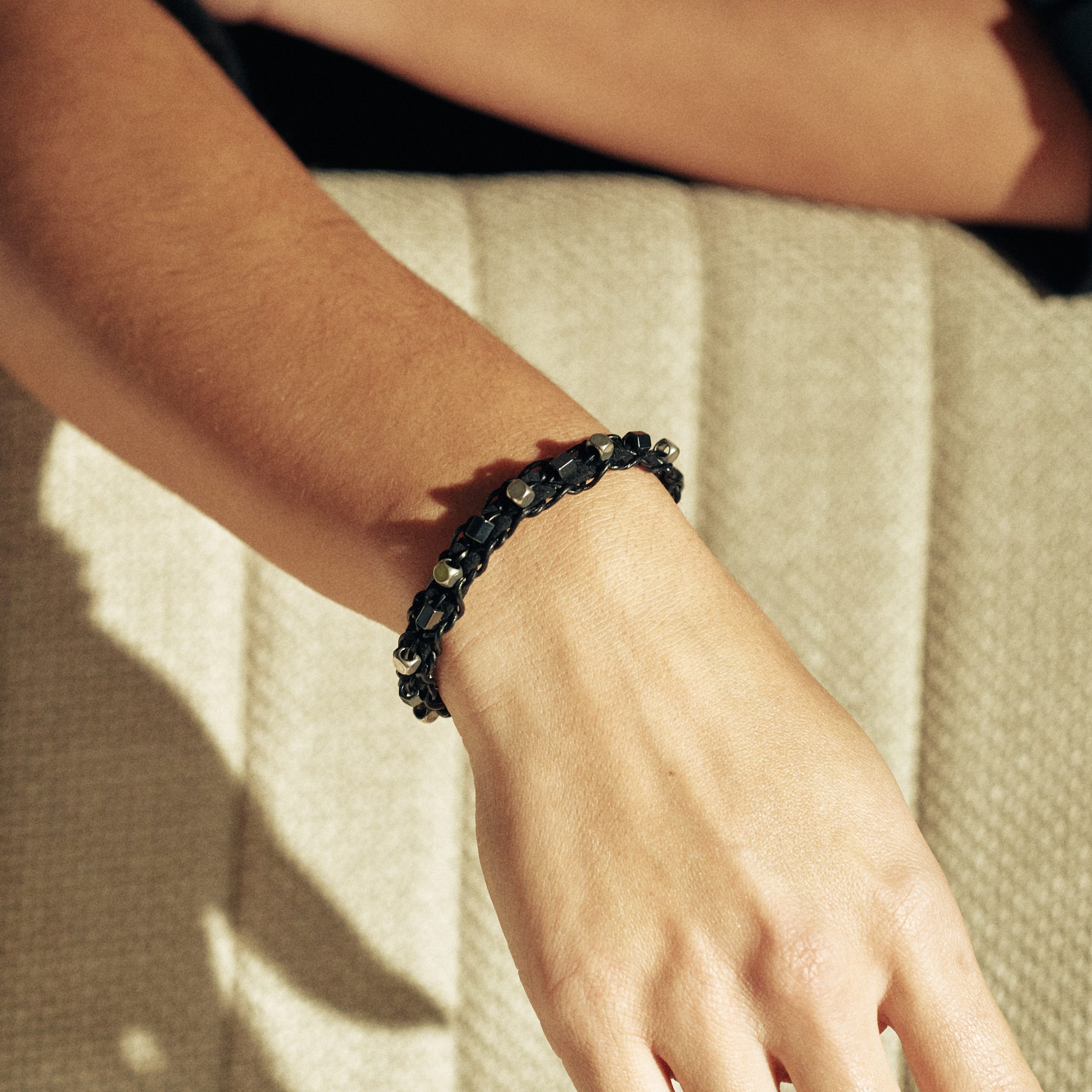 Bracelet with Hematites & Silver Tubes