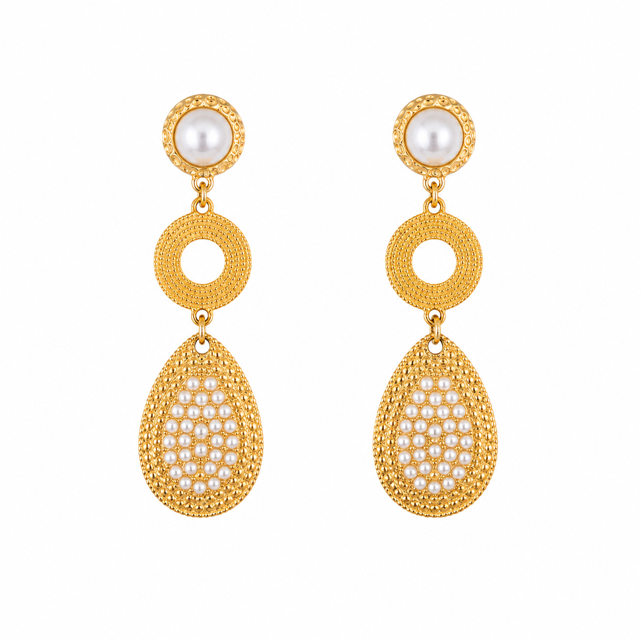 Gold Pearl Earrings
